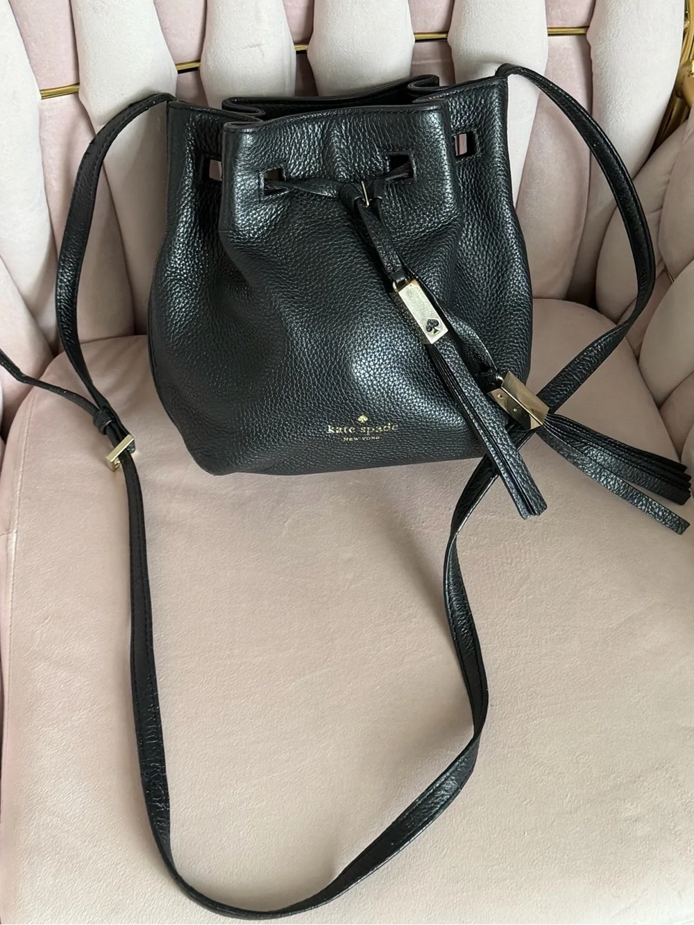 Kate Spade ♠️ Cooper Grey Street Black Leather Crossbody